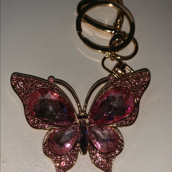 purse charm Accessories - Crystal Butterfly purse/bag purse charm keychain